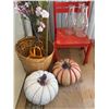 Image 2 : Red Wooden Child's Chair, Bottles, Faux Plants