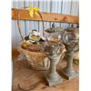 Image 5 : Decorative Bunny Basket & 2 Finial Glass Lanterns