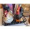 Image 4 : Mason Jar, Rooster Shakers, Basket, Kitchen Lot