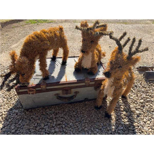 3 Artificial Deer Holiday Decorations