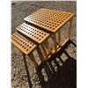 Image 2 : Wood Slat Nesting Tables, Set of Three