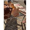 Image 5 : Lot: Shells, Pottery Jar, Apron, Metal Table
