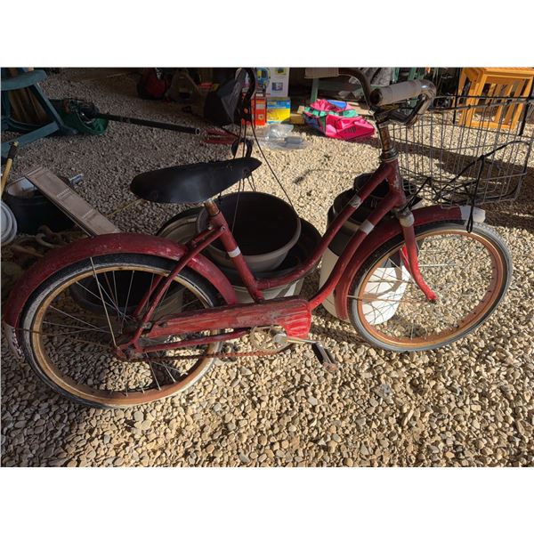 Decor Bicycle with Basket, Planters, Solar Lights