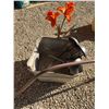 Image 1 : Garden Decor Lot: Tub, Solar Lights, Metal Flower