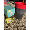 Image 4 : Garden Decor Lot With Stand, Pots, Signs