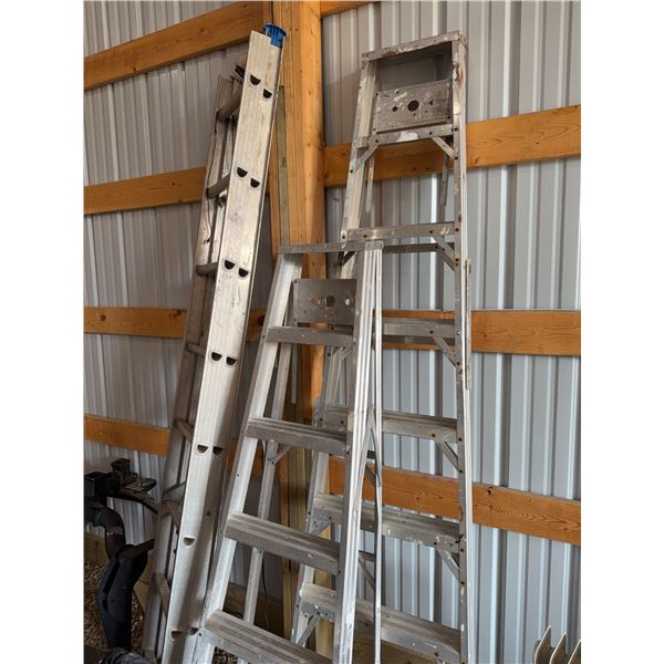 3 Aluminum Ladders, Various Sizes