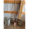 Image 1 : Radiator Heater, 3 Shovels, Dart Board and water Sprinkler