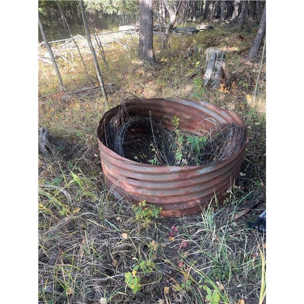 Corrugated Metal Culvert Fire Pit With Wire