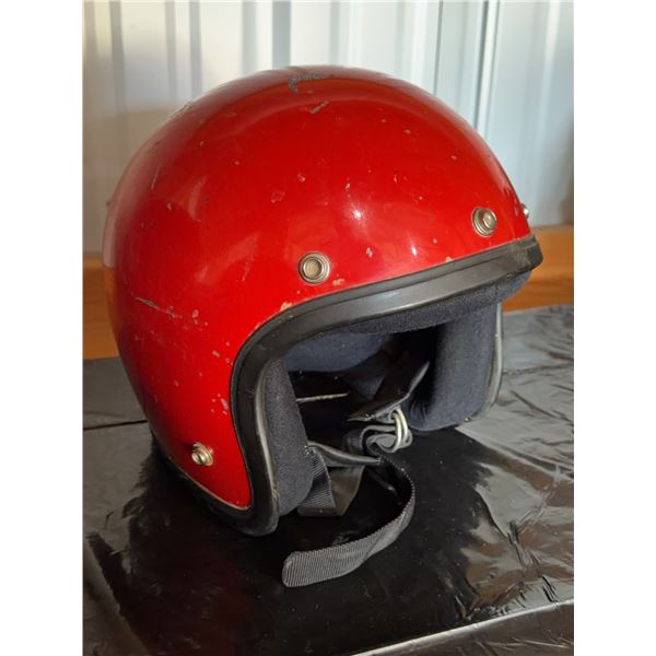 Red Open Face Motorcycle Helmet