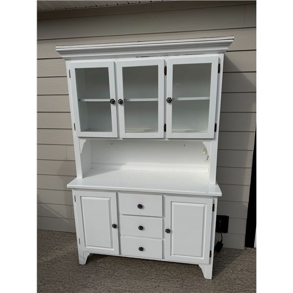 White Outdoor Cabinet With LED Lights