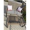 Image 1 : Patio Love Seat With Glass Patio Table Set