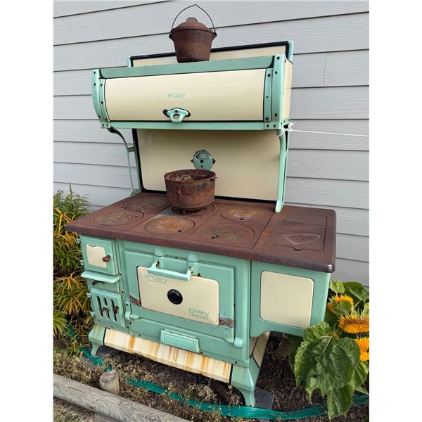 McClary Garry Green Wood Stove With Warming Oven