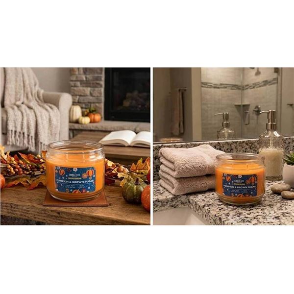 Case of 4 - Candle-lite 10oz 3 Wick Pumpkin & Brown Sugar Candle
