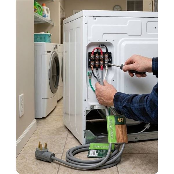 GREATIDE 4ft Power Cord NEMA 10-30 Plug 30A 125V