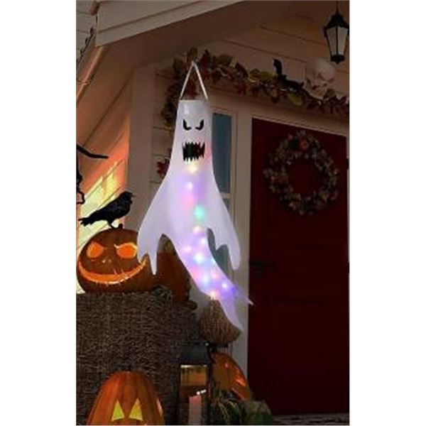 Hanging LED Ghost Halloween Decoration **Facial Expressions May Vary**