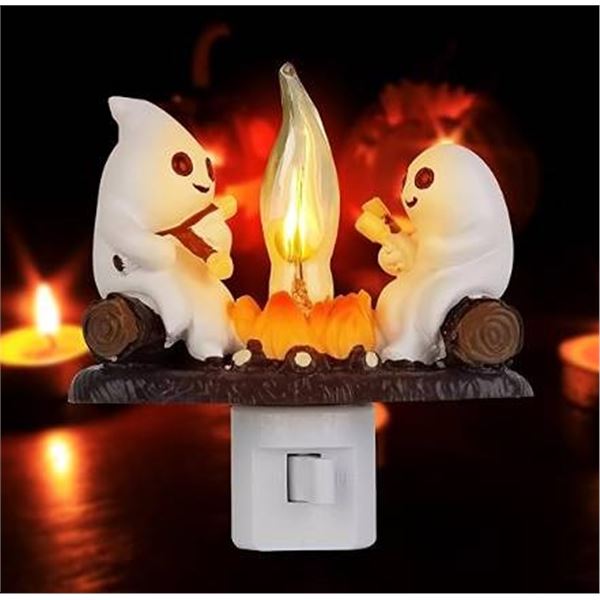 Halloween Ghosts Campfire Night Light Plug-In