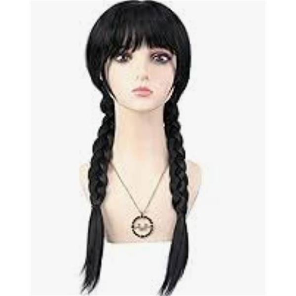 Bettecos Wednesday Wig with Necklace, New