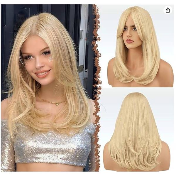 Fesh Fen Blonde Wig 18 Inch with Hair Net
