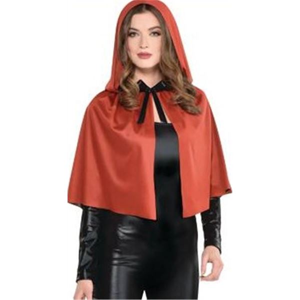 Red Satin Hooded Cape Costume Accessory