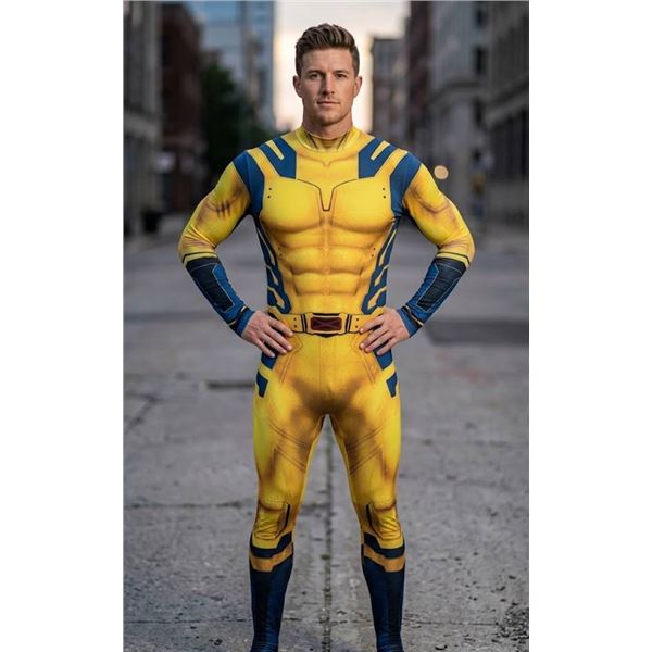 Yellow Superhero Jumpsuit Costume 3XL