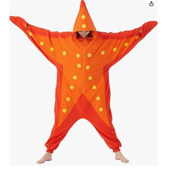 Starfish Red and Yellow Plush Onsie Size Medium