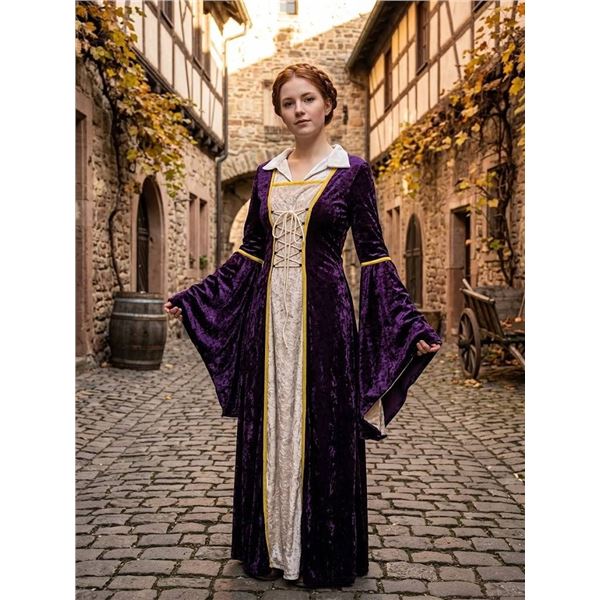 Women's Velvet Medieval Renaissance Costume Dress