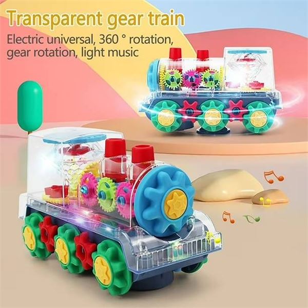 Playbees Light-Up Transparent Gear Train Toy
