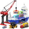 Image 1 : Cute Stone Toy Car Transport Ship Set