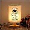 Image 1 : Table Lamp Gift For Daughter, Wood Base, Fabric Shade