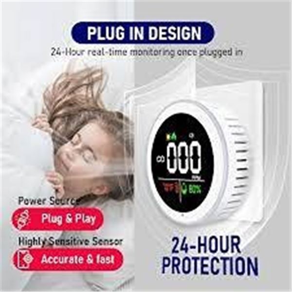 LSENLTY 3-in-1 CO Detector Plug-In with Display