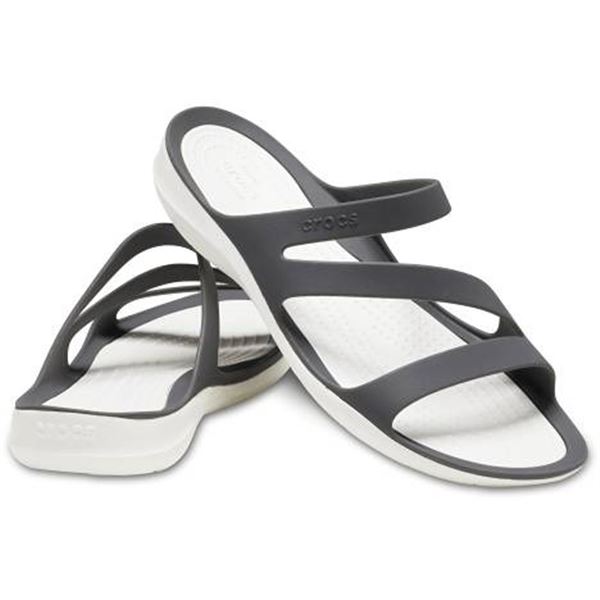 Crocs Black White Strappy Sandals Size 11 New