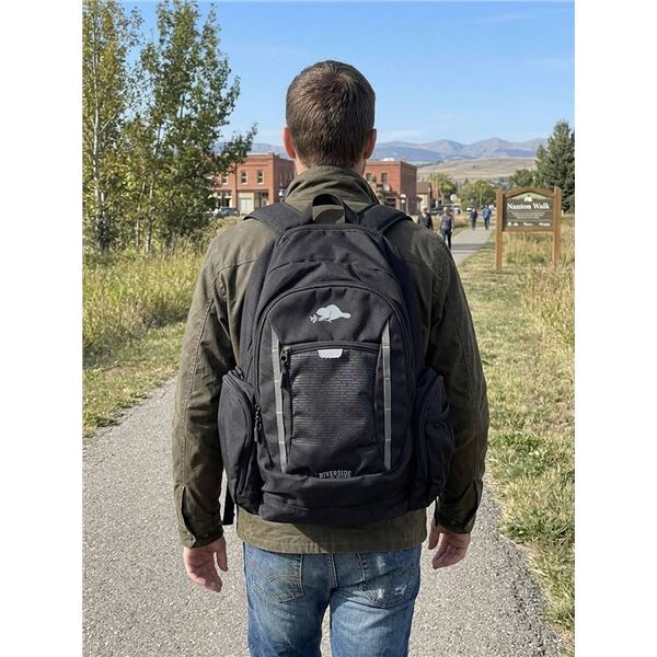 Roots Black Backpack with Beaver Logo