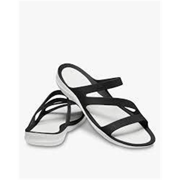 Crocs Black White Women's Sandals Size 8
