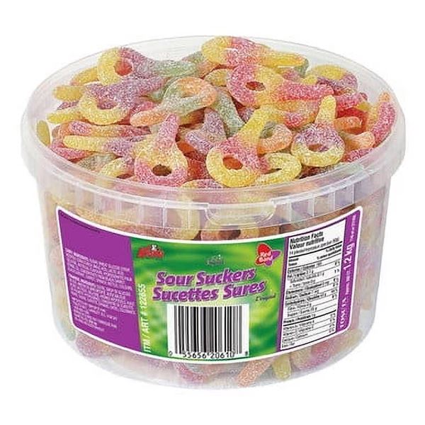 Red Band Sour Suckers Candy 1.1 kg Tub