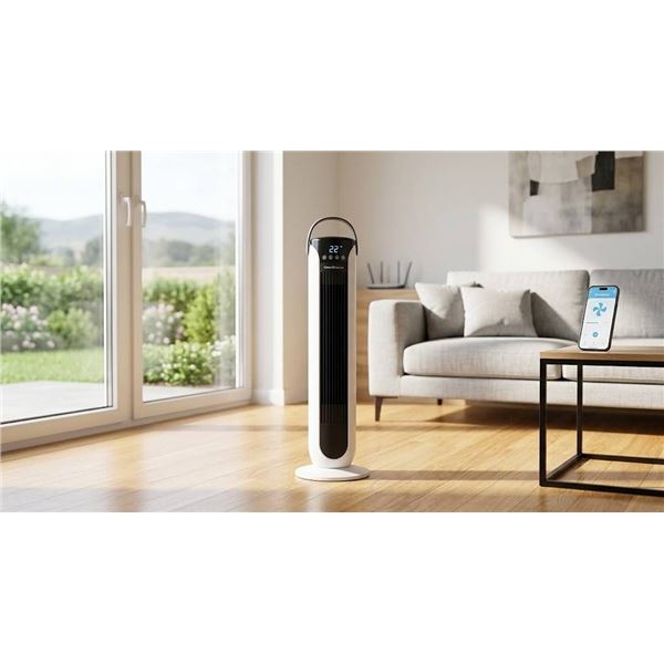 OmniBreeze Tower Fan, 2 Sconce Lamps, Govee Lamp