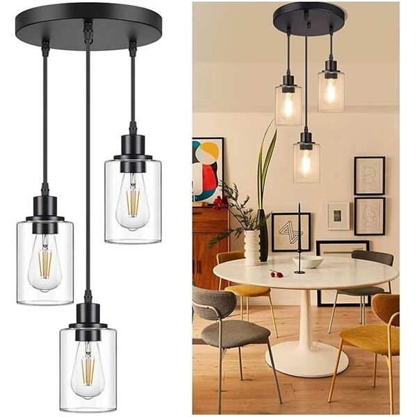 SILAIPDI 3-Light Pendant Light E26 Base
