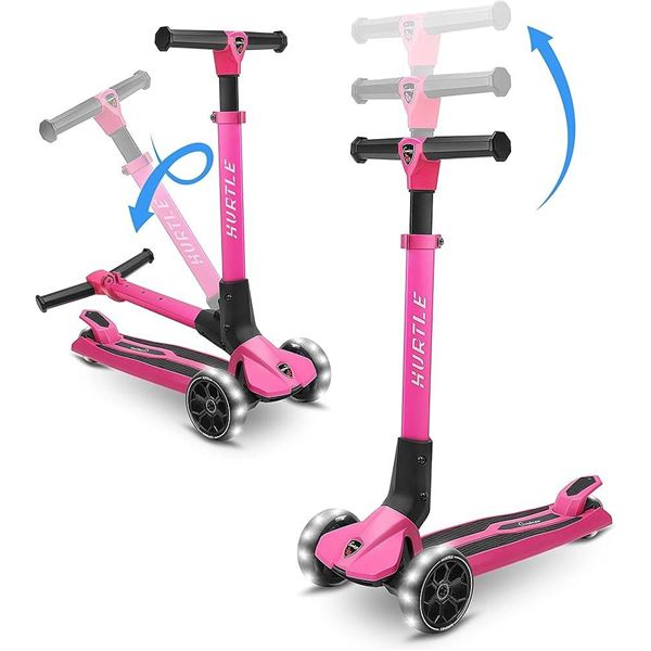 Pyle Kids 3-Wheel Scooter Pink Adjustable