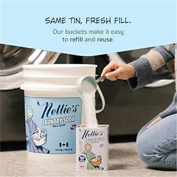 Nellie's Laundry Soda 16.5kg 1100 Loads Bucket