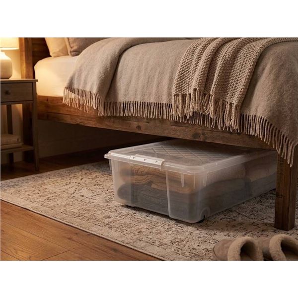 InstaView 57 Qt Latching Storage Bin w/Wheels