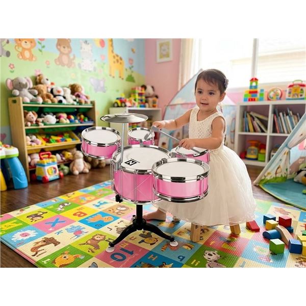 Wuxinren Jazz Drums Pink Drum Set For Kids