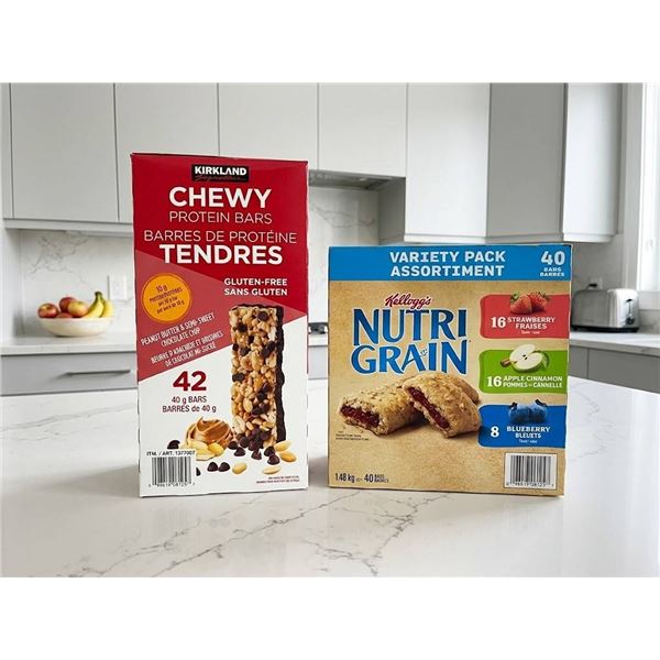 Snack Lot: Nutri-Grain 40 Bars, Kirkland 42 Bars