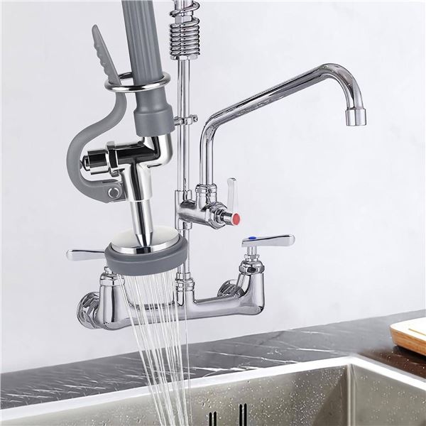 Pre Rinse Sprayer Pull Down Spray Valve with Handle Grip Assembly Replacement Kit for Commercial Res