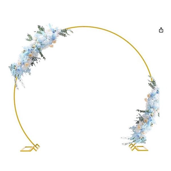 Famcet 8FT Gold Metal Arch Backdrop Stand