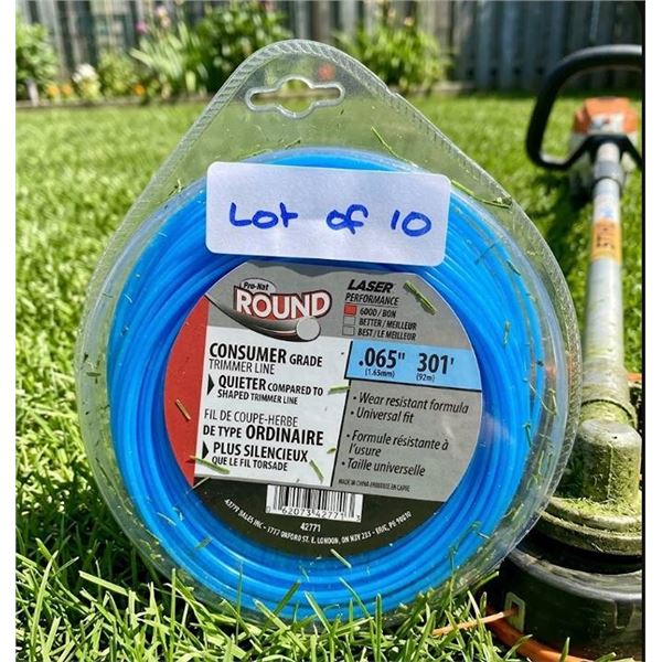 Lot of 10 Round Trimmer Line .065" 30ft Blue