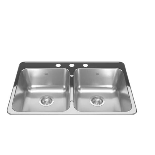 Kindred Double Bowl Stainless Steel Sink 31in