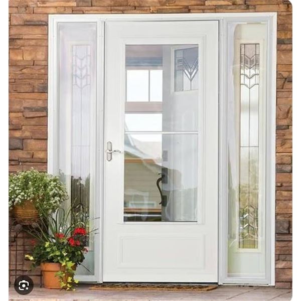 Larson White EasyHang Storm Door 34x80-81