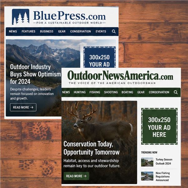 BluePress.com and OutdoorNewsAmerica.com Media Package (Valued at $4500.00)