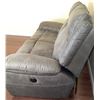 Image 3 : Grey Suede-Like Upholstery Double Power Reclining Loveseat Sofa
