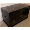 Image 3 : Black Lacquered Wood Chest with Asian Motif and Brass Hardware