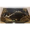 Image 6 : Black Lacquered Wood Chest with Asian Motif and Brass Hardware